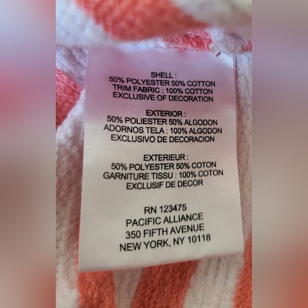 Jones New York Womens Striped Peach and White Hoodie Size M - Picture 8 of 10